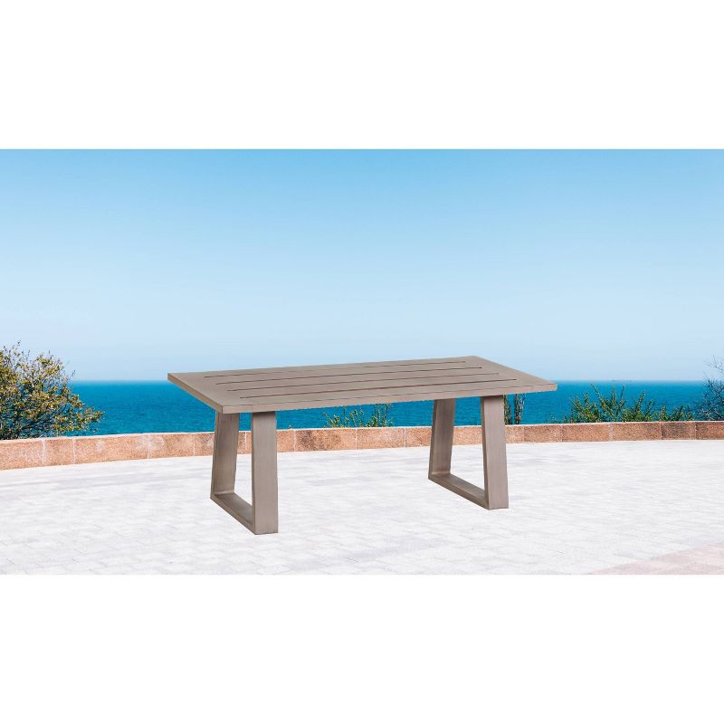 Aruba Patio Aluminum Frame Coffee Table - Gray - Teva Patio Furniture