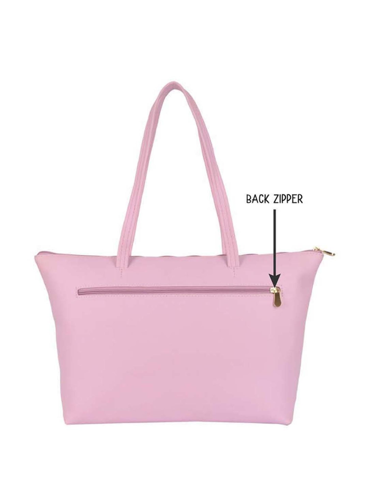 Baggit Pink Solid Large Tote Handbag