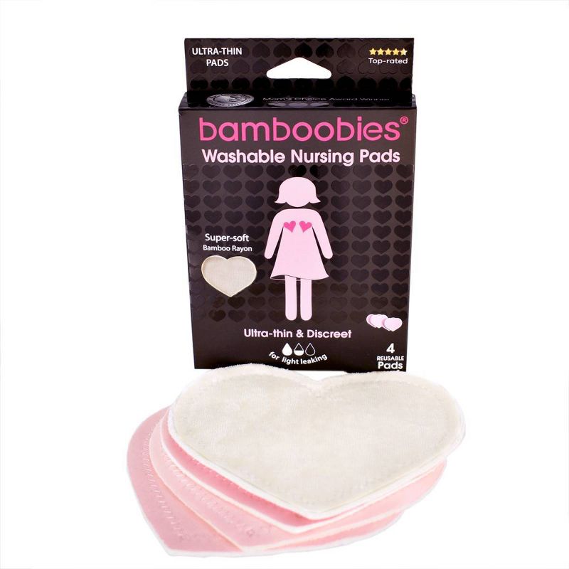 Bamboobies Regular Washable Nursing Pads- 4pk