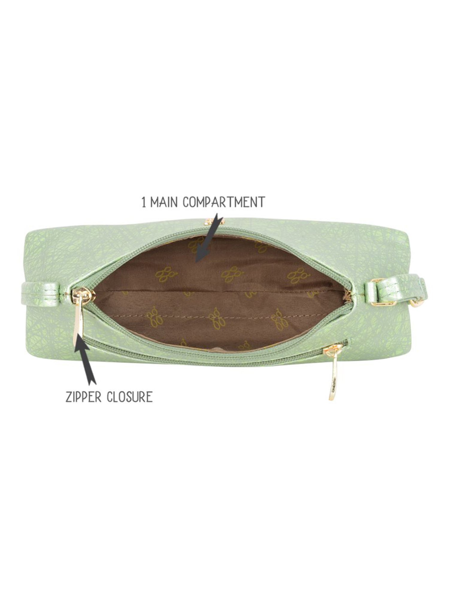 Baggit Green Printed Small Hobo Bag