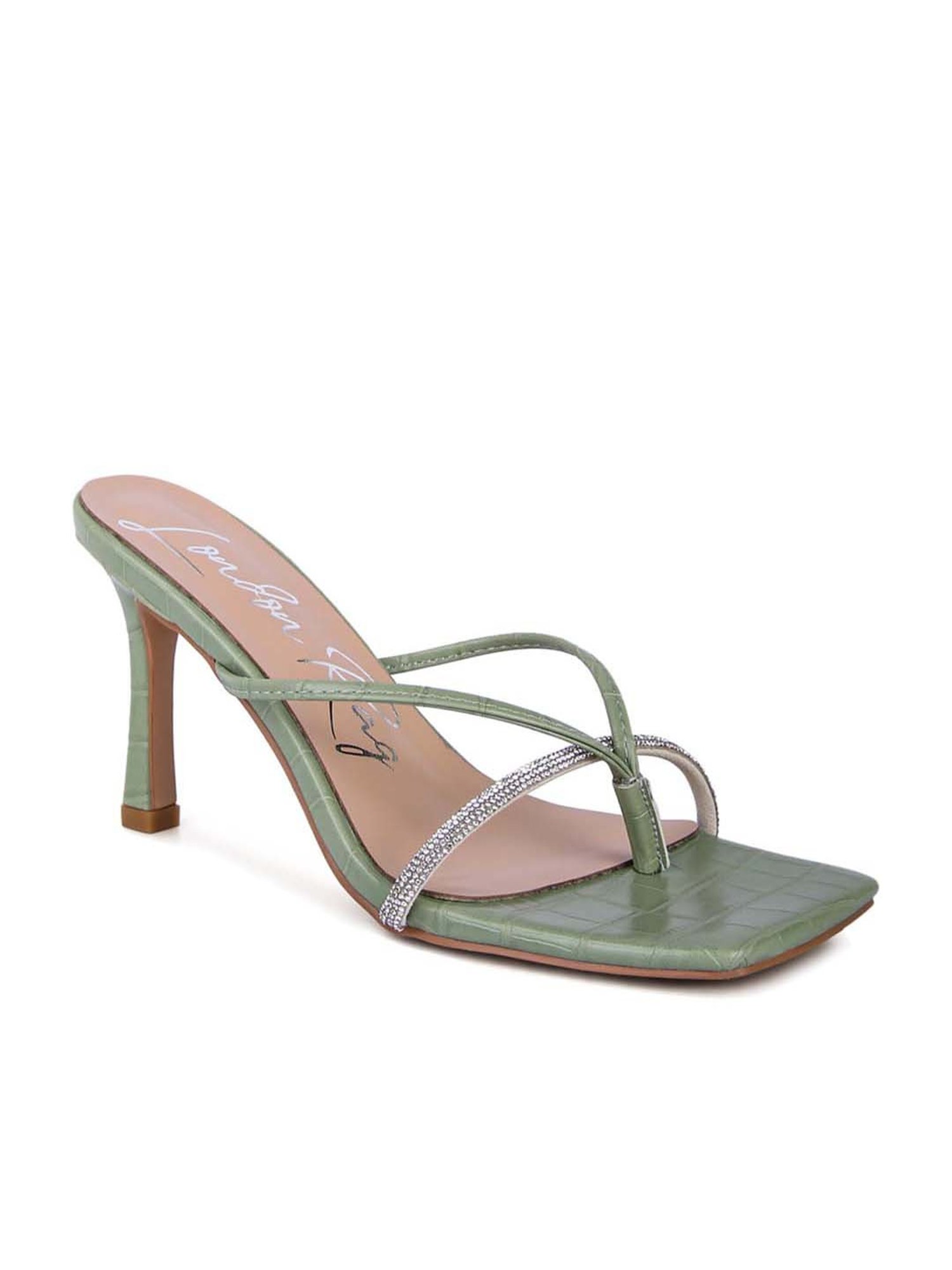 London Rag Women's Mint Thong Stilettos