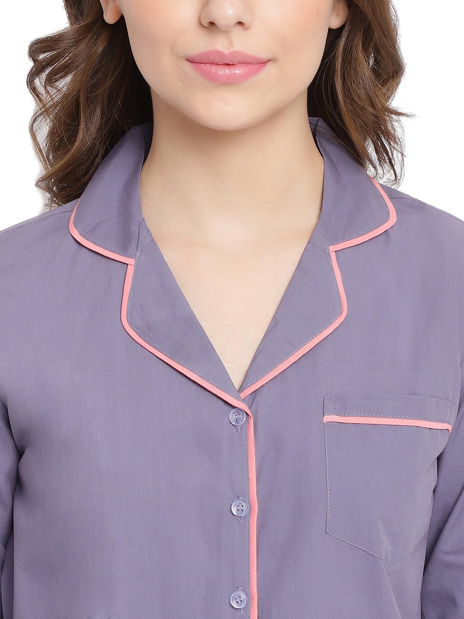 La Intimo Grey Shirt With Pyjamas