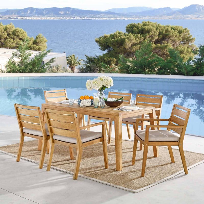 Renaissance Square Outdoor Patio Stacking Table - Gray - Vifah