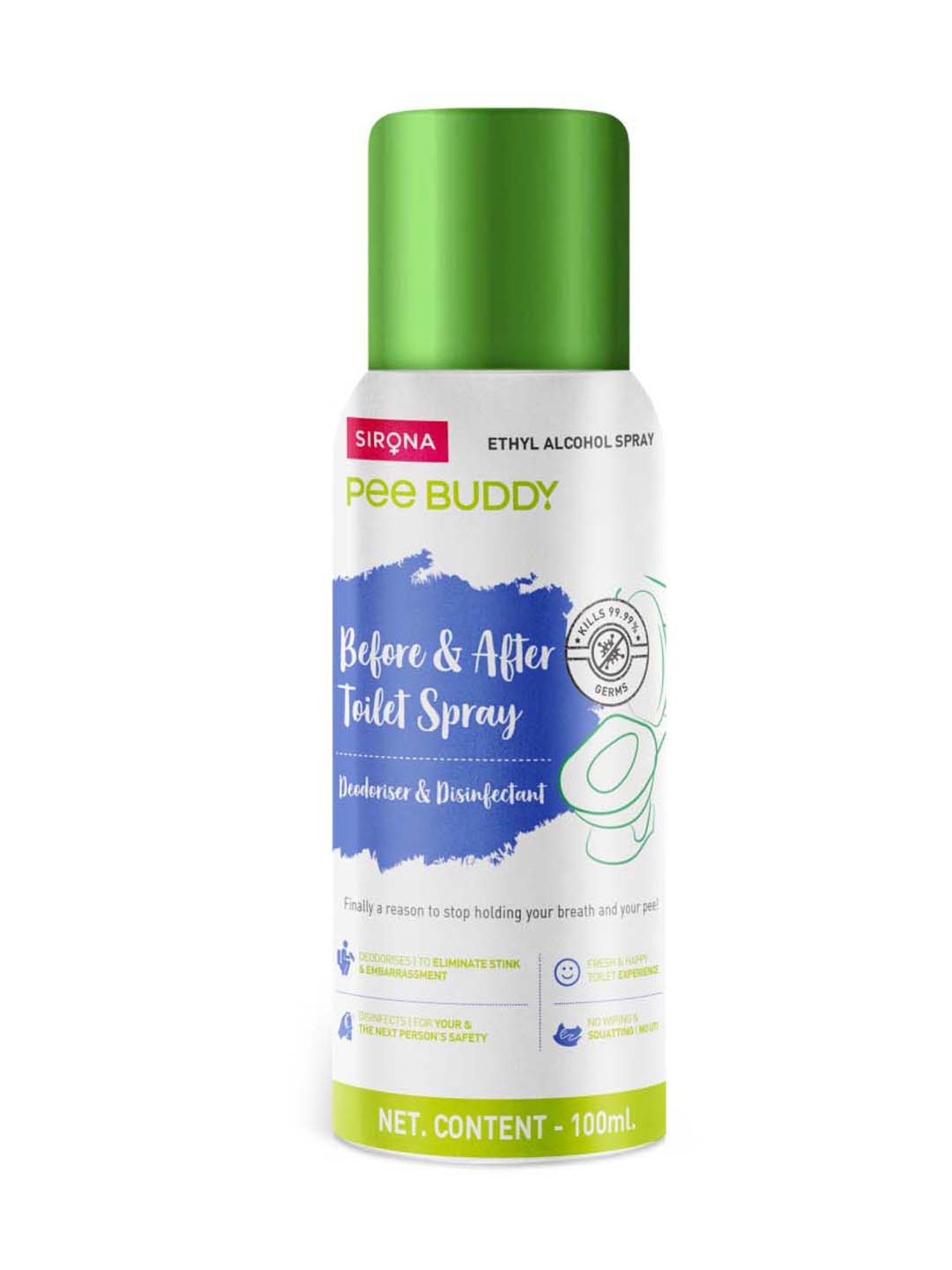 Pee Buddy Toilet Seat Deodorizer and Disinfectant Spray - 100 ml