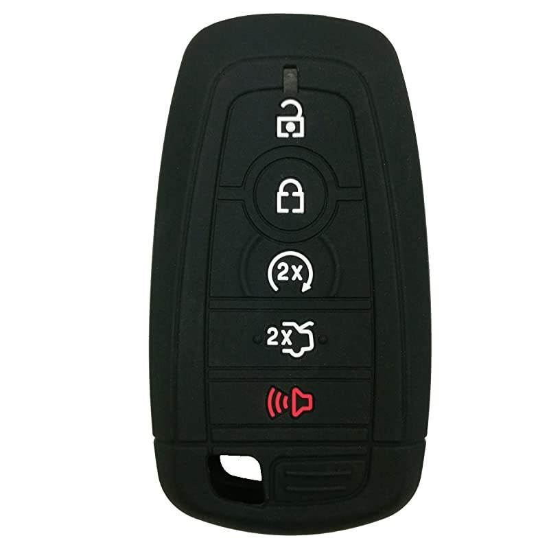 2Pcs Rubber Smart Key Fob Full Protector Remote Skin Cover Case Keyless Jacket for Ford Mustang Fusion Raptor F250 F350 F450 F550 Edge Explorer Expedition M3NA2C93142600