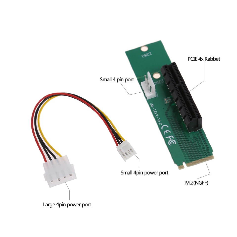 1Pcs m2 adapter m2 pcie M.2 NGFF SSD Male to PCI-e Express 4X Female m2 to pci-e Converter Adapter Card m.2 riser for BTC miner