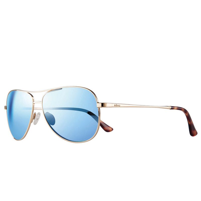 Revo Relay RE 1014 04 BL Womens Aviator Polarized Sunglasses Gold 59mm