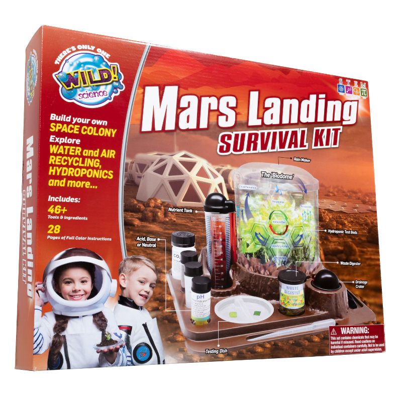 WILD! Science Mars Landing Survival Kit - Engineering and Botany STEM Kit - Ages 8+ - Build a Biodome, Grow Food and Conduct Survival Experiments