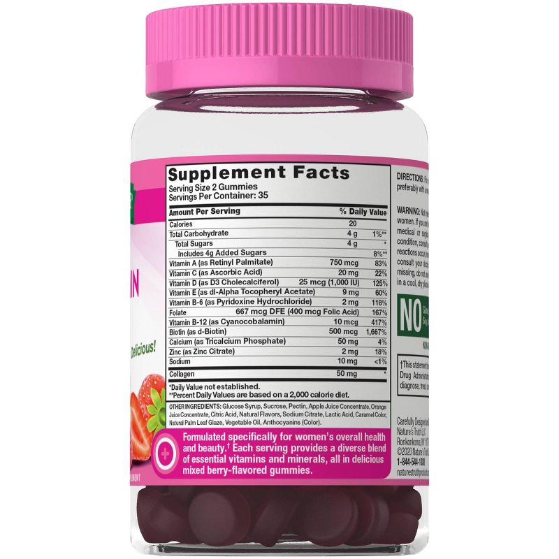 Nature's Truth Women's Multi-Vitamin Collagen Gummies - Natural Berry - 70ct