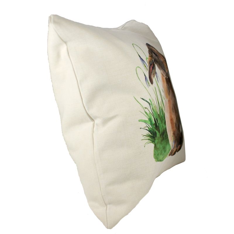 Home Decor 20.0" Bunny Cottage Pilloe Easter Grass Flowers  -  Decorative Pillow