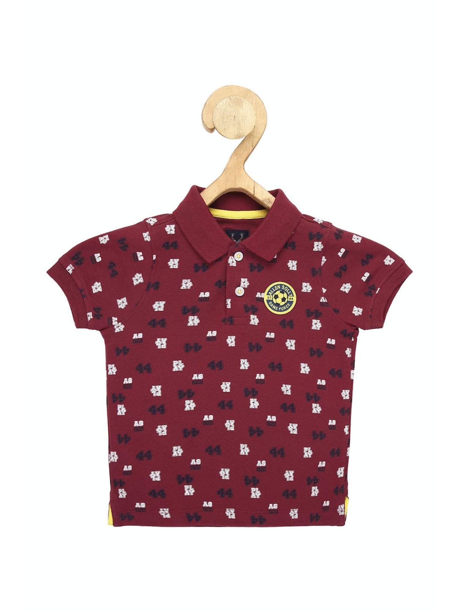 Allen Solly Boys Boys Maroon Printed Polo T-Shirt