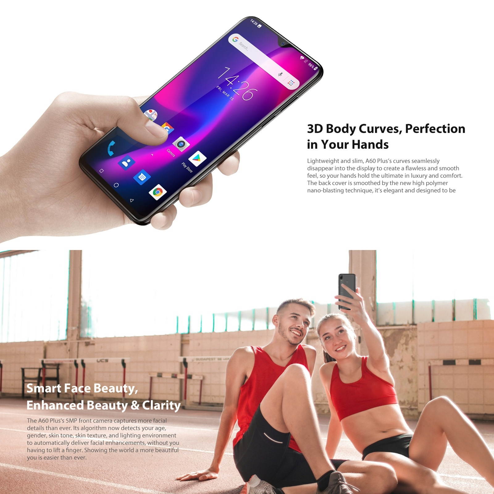 Unlocked Smartphone, Blackview A60 Plus, 4GB+64GB, Face ID & Fingerprint Identification, 4080mAh Battery, 6.088 inch Android 10.0 MTK6761V/WB Quad Core up to 2.0GHz, Network: 4G, Dual SIM