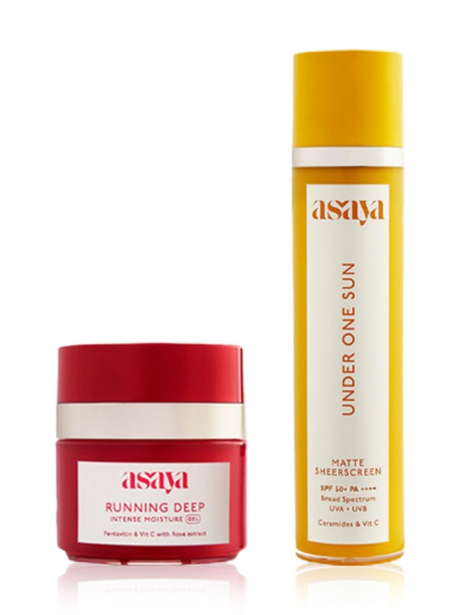 Asaya Intense Moisturiser Gel & Matte Sunscreen Gel SPF 50+ PA++++ - Pack of 2