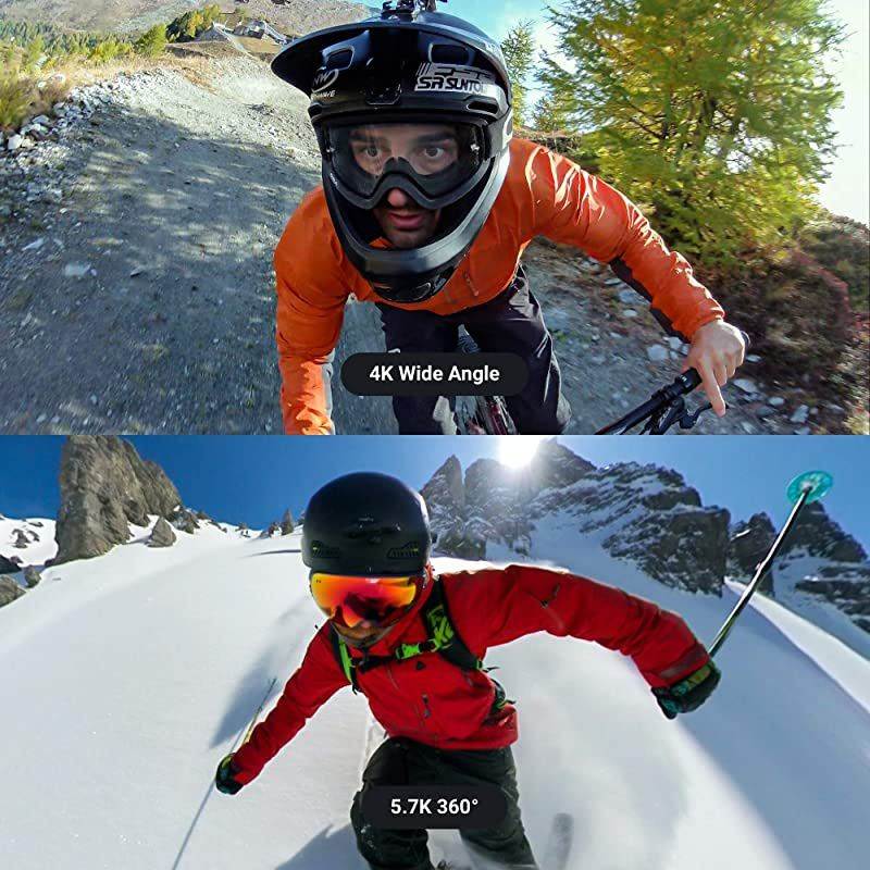 ONE R Twin Edition Memory Card Bundle &ndash; 4K Action Camera & 5.7K 360 Camera with Interchangeable Lenses, Stabilization, IPX8 Waterproof, Touch Screen, AI Editing