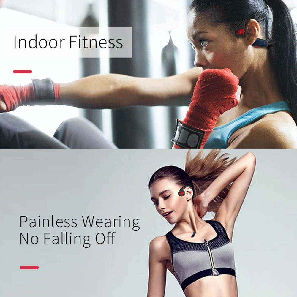 A9 Bone Conduction Headphones Painless Wireless Bluetooth 5.0 Earphone Outdoor Sports Headset IP56 Waterproof Hands-free with Microphone