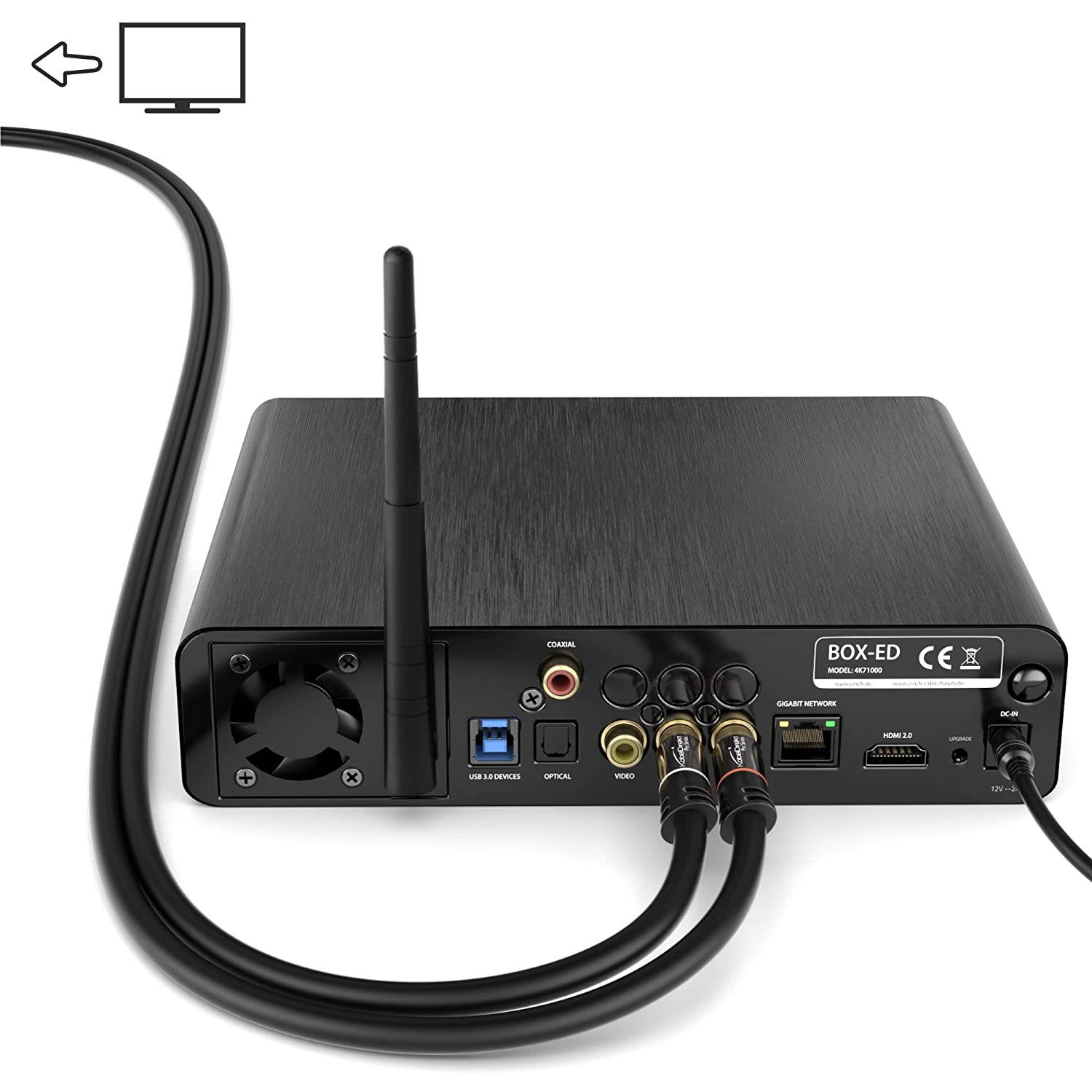 KabelDirekt RCA Stereo Cable, Cord (3 feet Short, Dual 2 x RCA Male to 2 x RCA Male Audio Cable, Digital & Analogue, Double-Shielded, Pro Series) Supports (Amplifiers, AV Receivers, Hi-Fi)