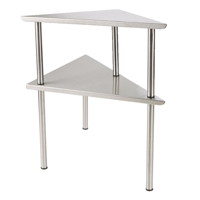 Mind Reader 2 Tier All Purpose Metal Kitchen Corner Rack, Silver