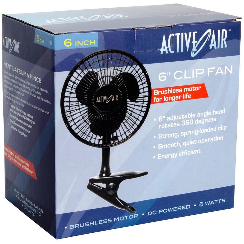 Active Air HORF6 Hydroponic 5W Brushless Motor 6-Inch ClipOn Garden Fan, 4 Pack