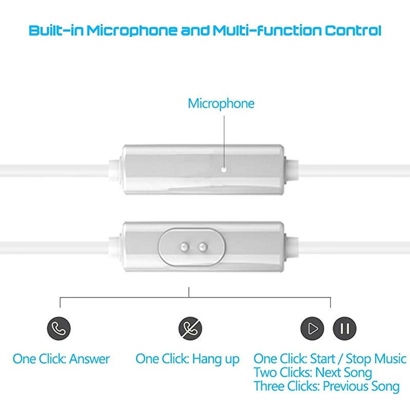 3 Packs Earbud Headphones with Remote Microphone  In Ear Earphone Stereo Sound Noise Isolating Tangle Free for iOS and Android Smartphones Laptops Gaming Fits All 35mm Interface Device