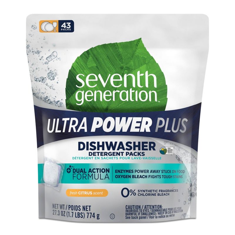 Seventh Generation Ultra Power Plus Dishwasher Detergent Packs – 43ct