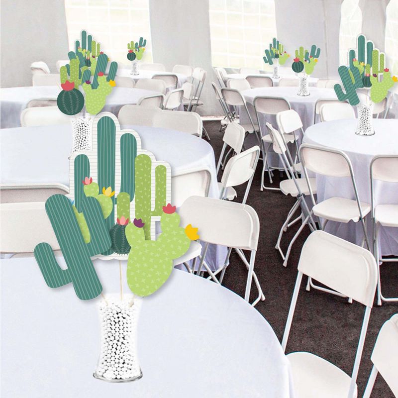 Big Dot of Happiness Prickly Cactus Party - Fiesta Party Centerpiece Sticks - Showstopper Table Toppers - 35 Pieces