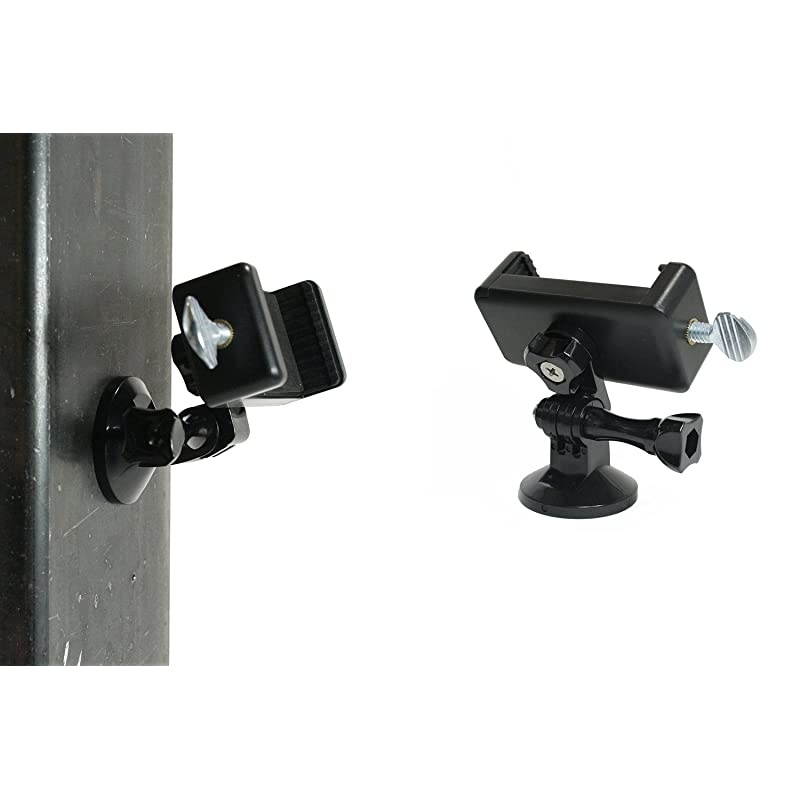 Chrome Plated Magnetic Camera & Phone Mount w/Quick Clip for Sports Camera, or Phone. Great for Video, Pictures, Livestreaming, or WOD. (Lg. Clip Magnet)