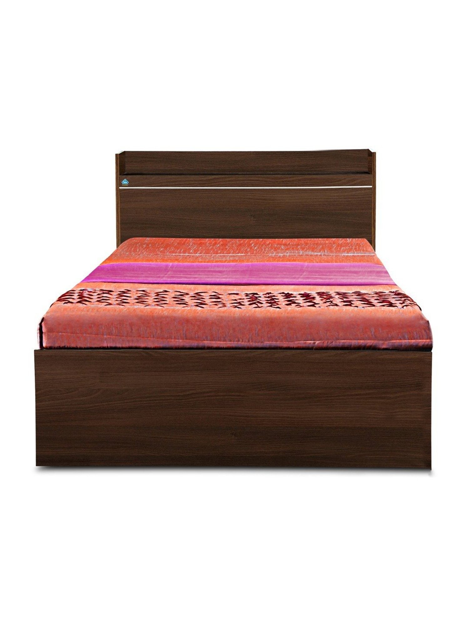 Delite Kom Cherry Acacia Dark Engineered Wood Single Box Bed