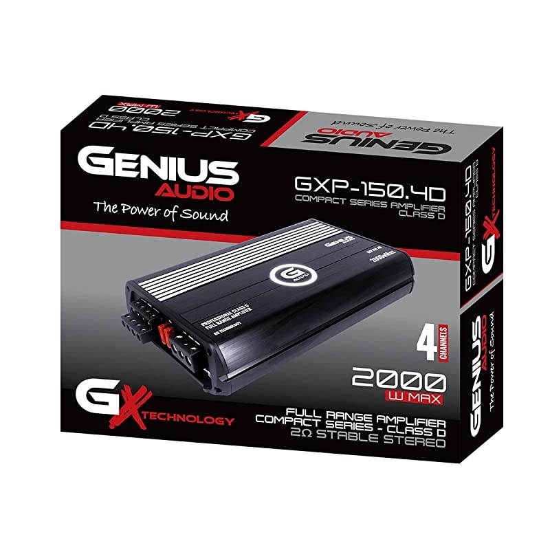 GXP-150.4D 2000 Watts-MAX Compact Car Full Range Amplifier 4 Channel Class-D 2-Ohm Stable