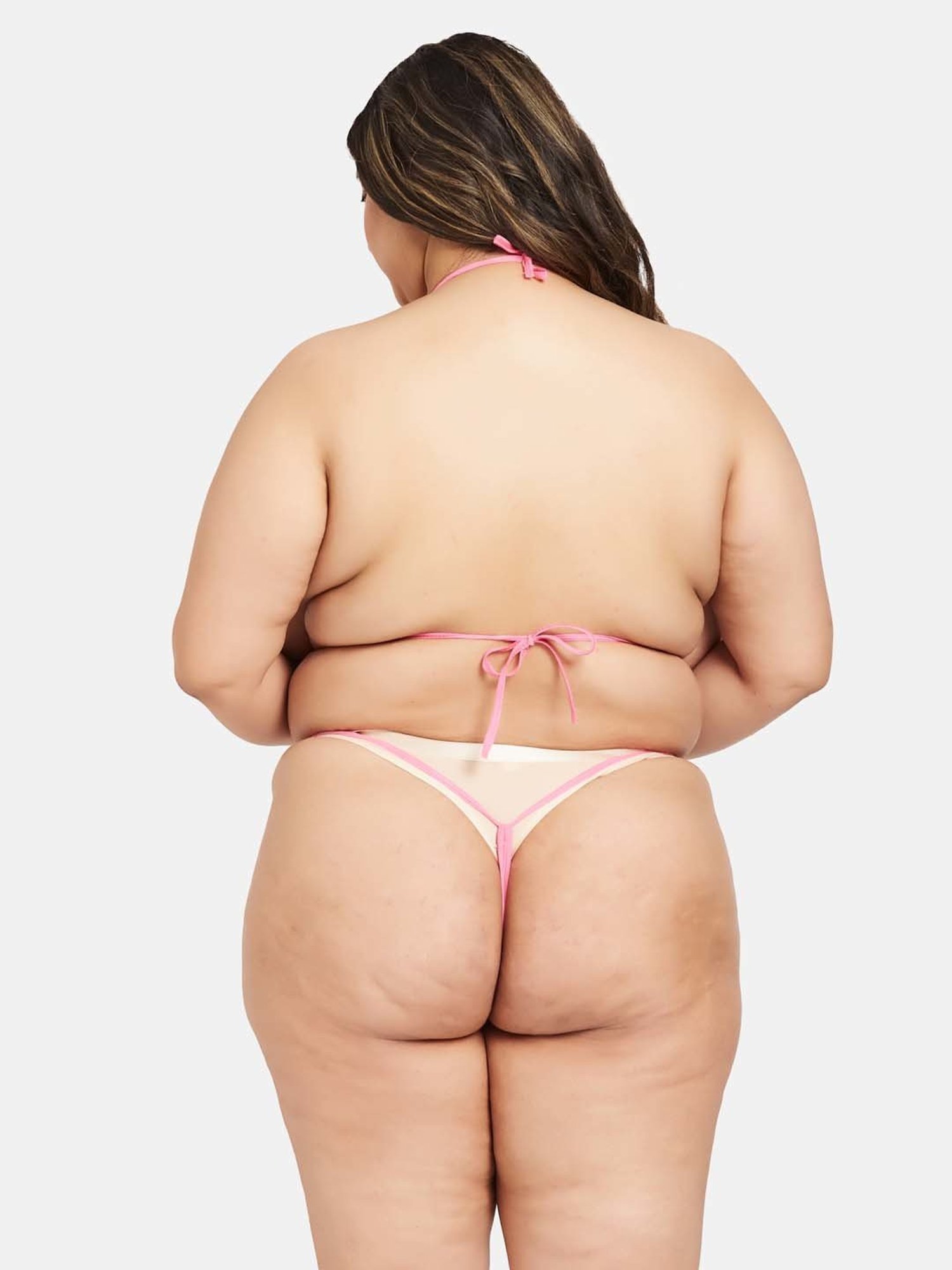 Secrets By ZeroKaata Pink Lace Work Bra Panty Set