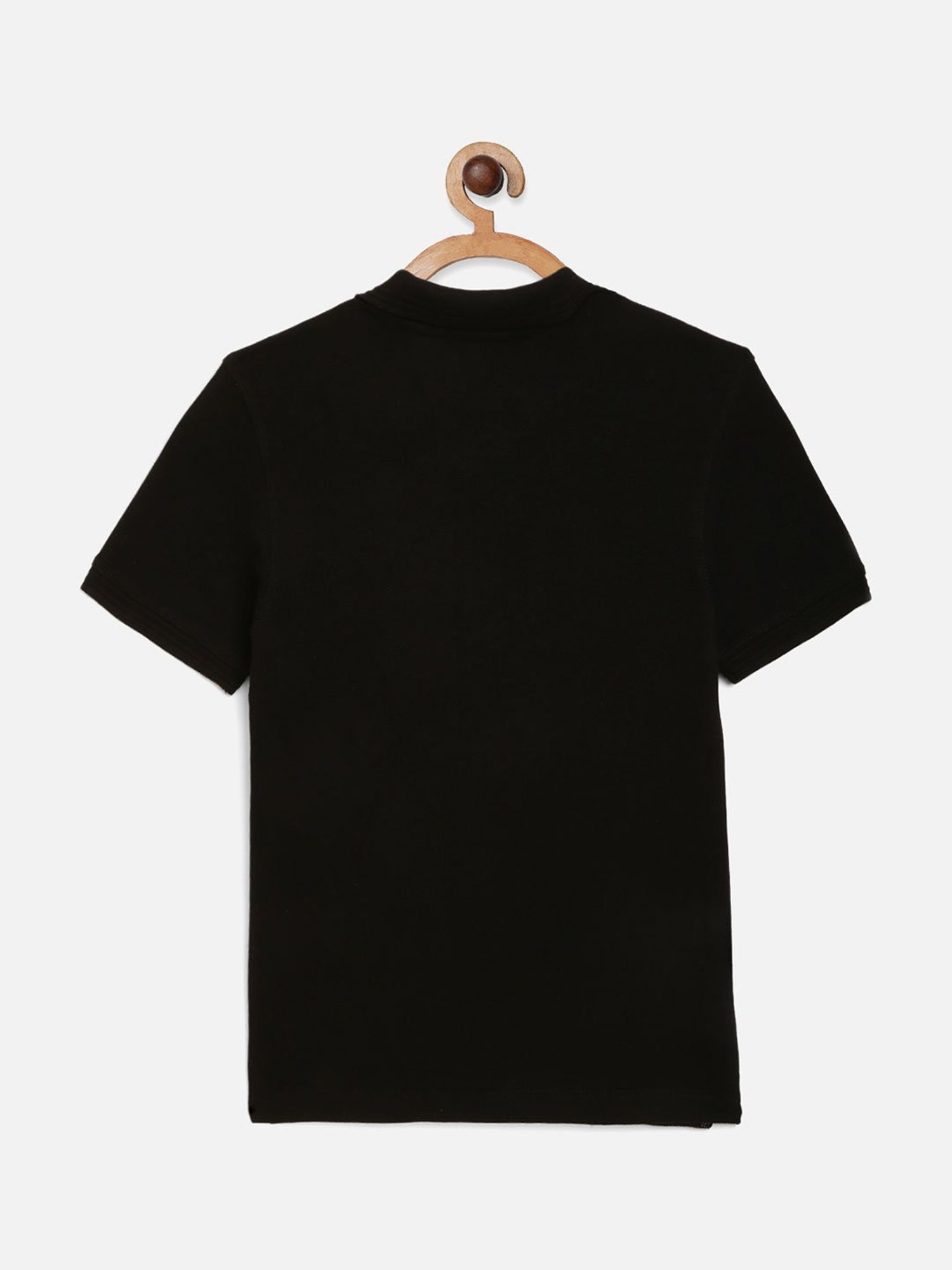 Octave Kids Black Graphic Print Polo T-Shirt
