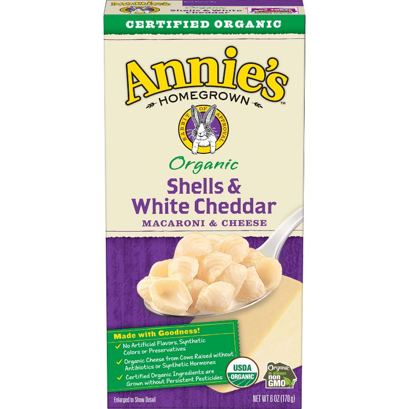 Annie's Homegrown Organic Macaroni & Cheese Shells & White Cheddar - 6oz