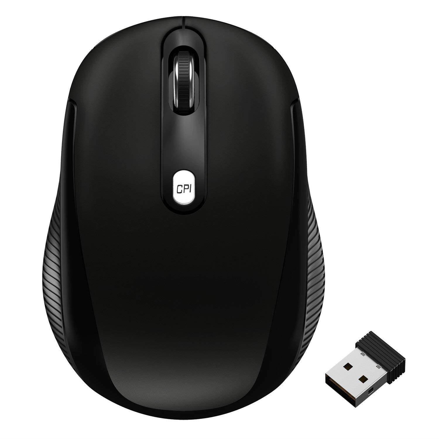 JETech 2.4Ghz Wireless Mobile Optical Mouse with 3 CPI Levels and USB Wireless Receiver (0775)