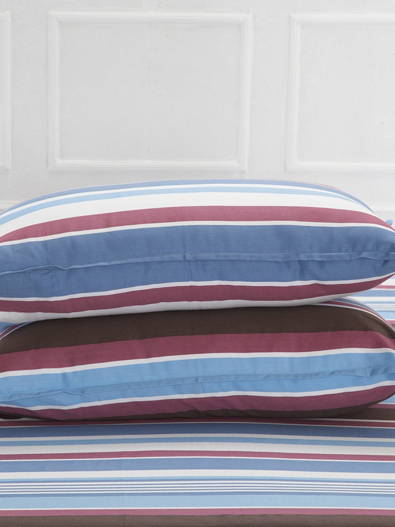 Maspar Inhouse Blue Cotton 210 TC Bed Sheet Set