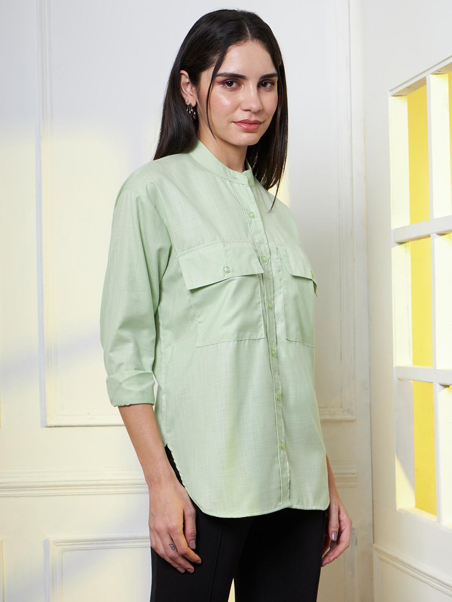 FITHUB Green Relaxed Fit Shirt