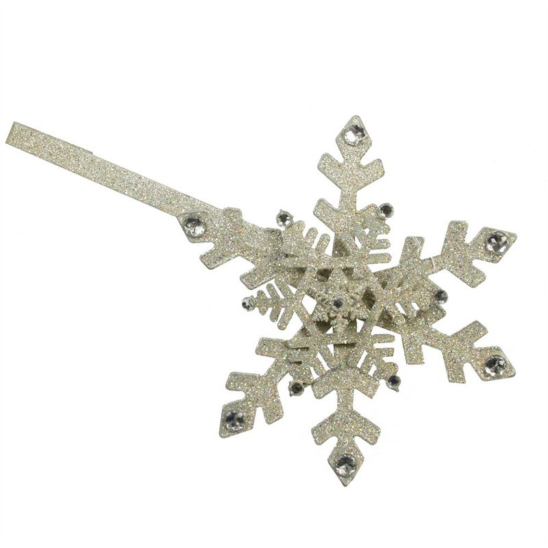 Sterling 17'' Silver Glitter Artificial Drenched Snowflake Door Hanger Christmas Decor