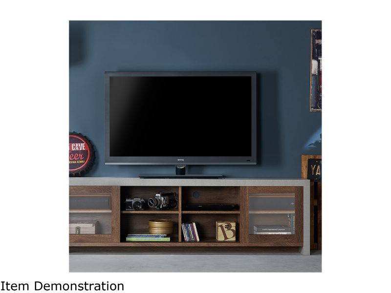 Furniture of America Gare Industrial Wood 70.86-Inch TV Stand in Walnut