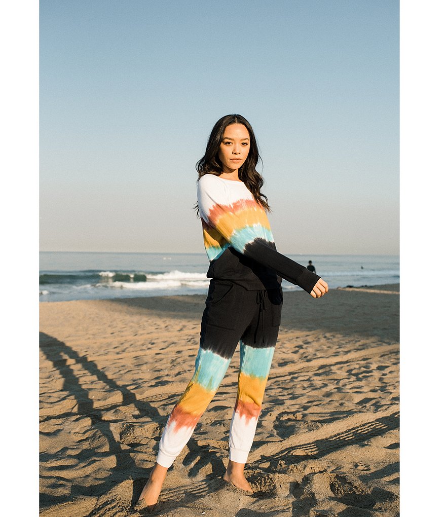 JALA Rainbow Tie-Dye Chill Pullover French Terry Coordinating Lounge Top