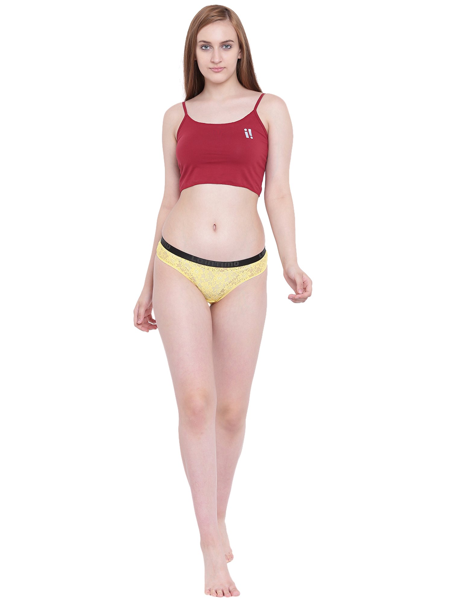 La Intimo Yellow Lace Bikini Panty