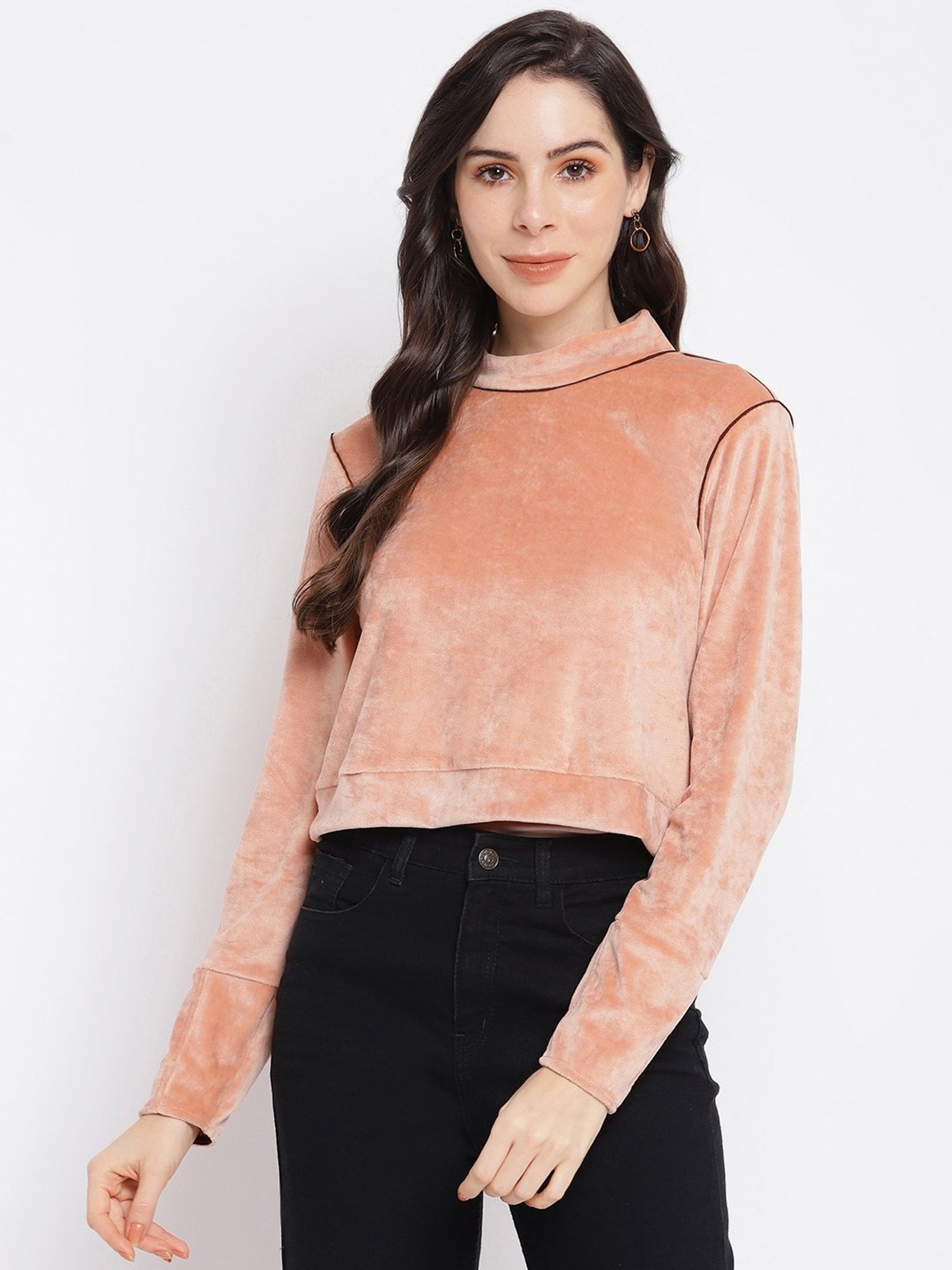 Latin Quarters Beige Full Sleeve Top