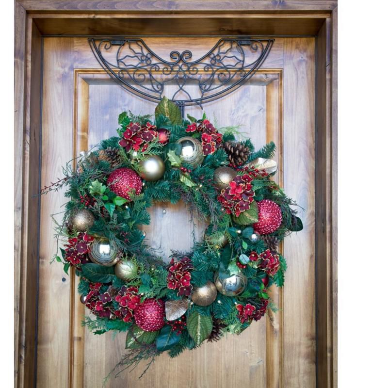 Tree Keeper 24" Brown Holly Berry Adjustable Christmas Wreath Hanger