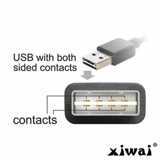 Xiwai Reversible Left Right Angled 90 Degree USB 2.0 Male to Right Angled Micro USB 5Pin Male Cable 25cm
