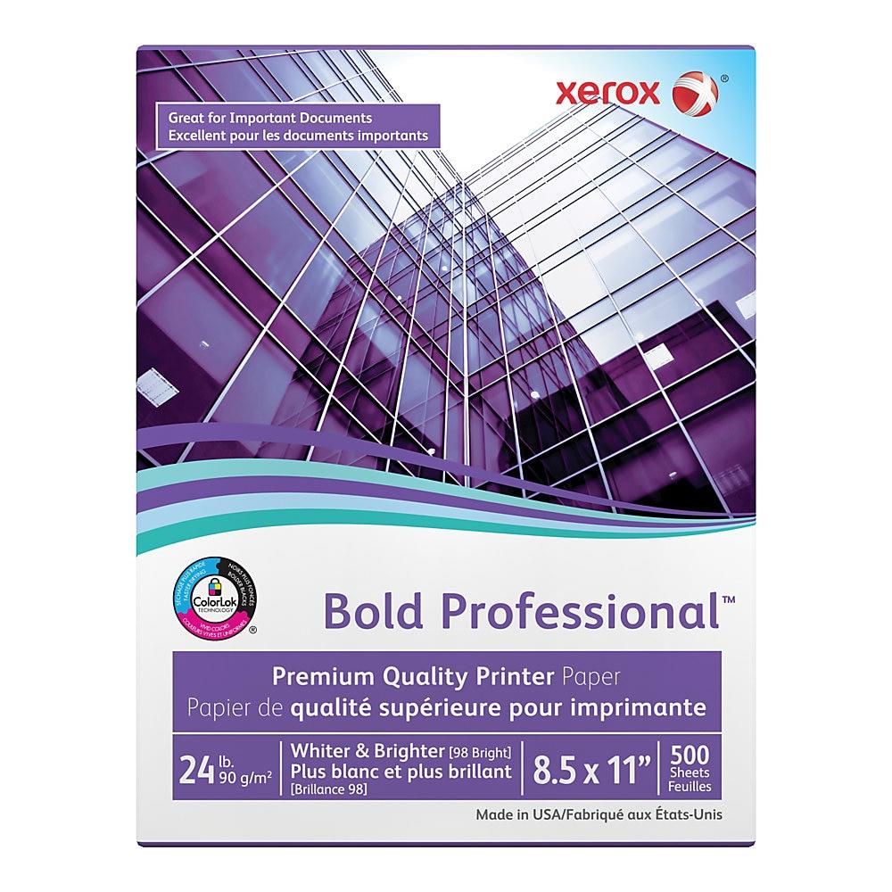 Xerox 3R13038 Bold Professional Quality Paper, 8.5" x 11", 90 GSM, 98 Brightness, 92 Opacity, 24 lb - 1 Ream  (500 Sheets)
