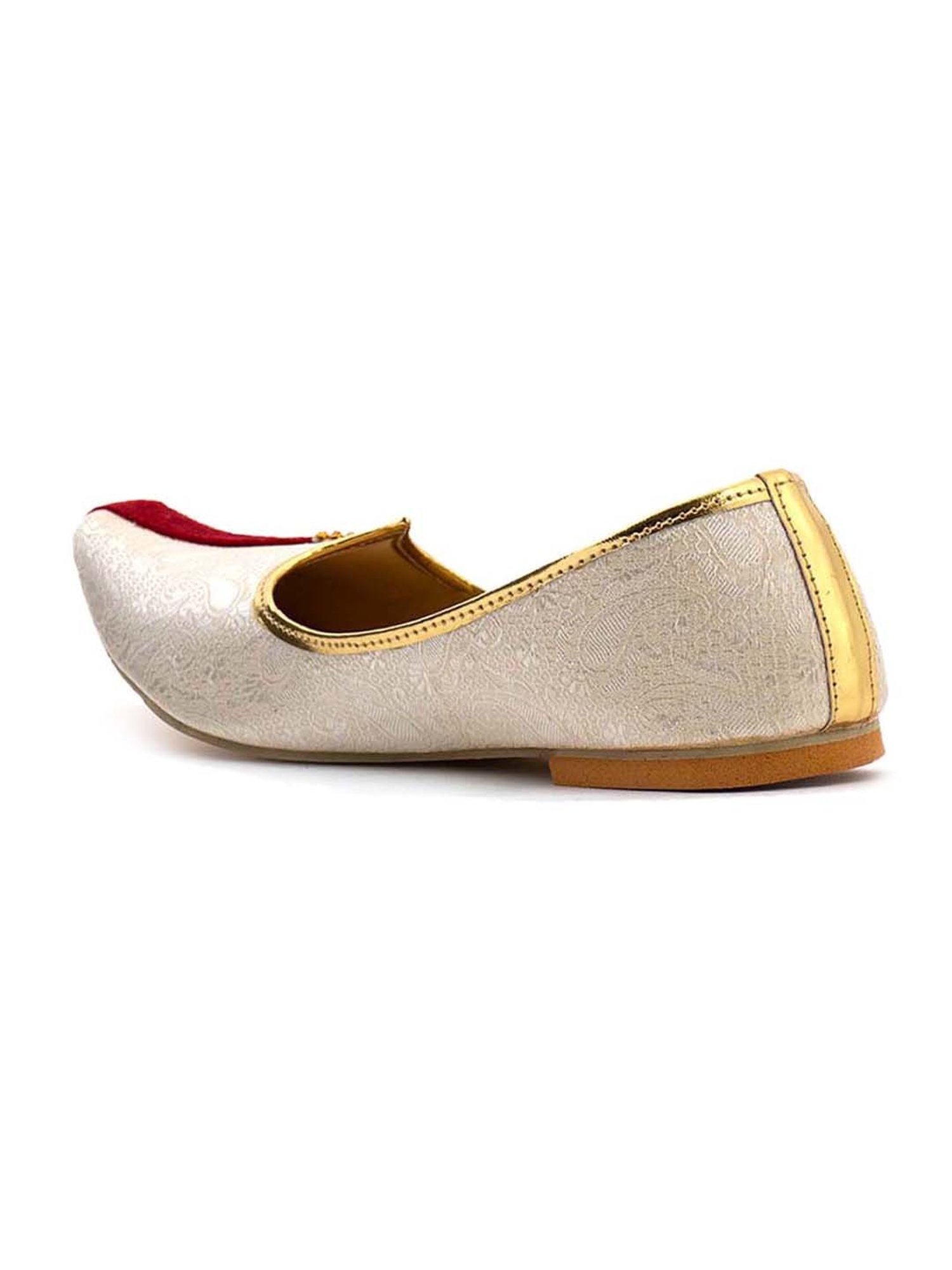 Khadim's Men's White Ethnic Juttis