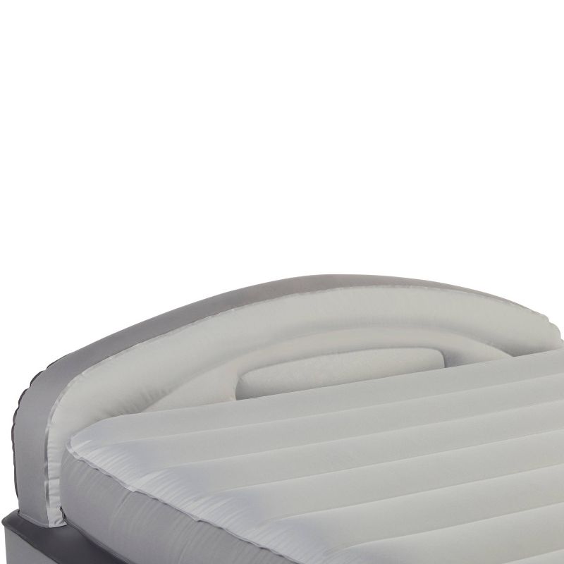 Aerobed Comfort Lock Laminated Inflatable Twin Air Mattress with Headboard and Electric Pump - Gray