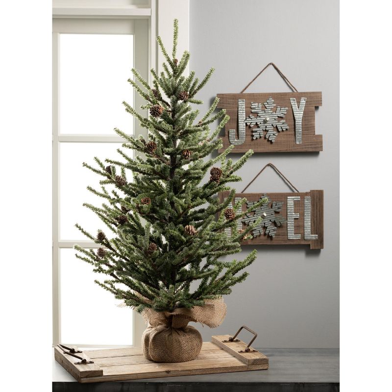 Sullivans 2'10" Snow Pine Artificial Tree 34"H Green