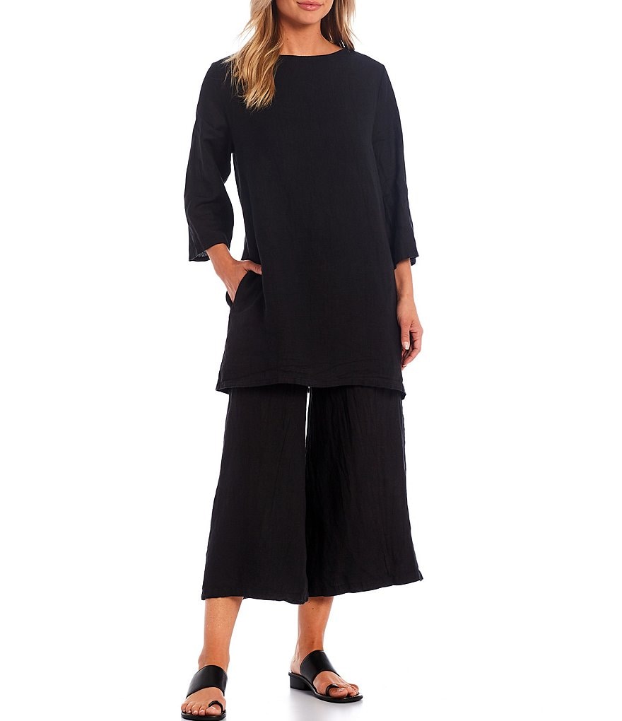 Bryn Walker Twyla 3/4 Sleeve Light Linen Pocket Tunic