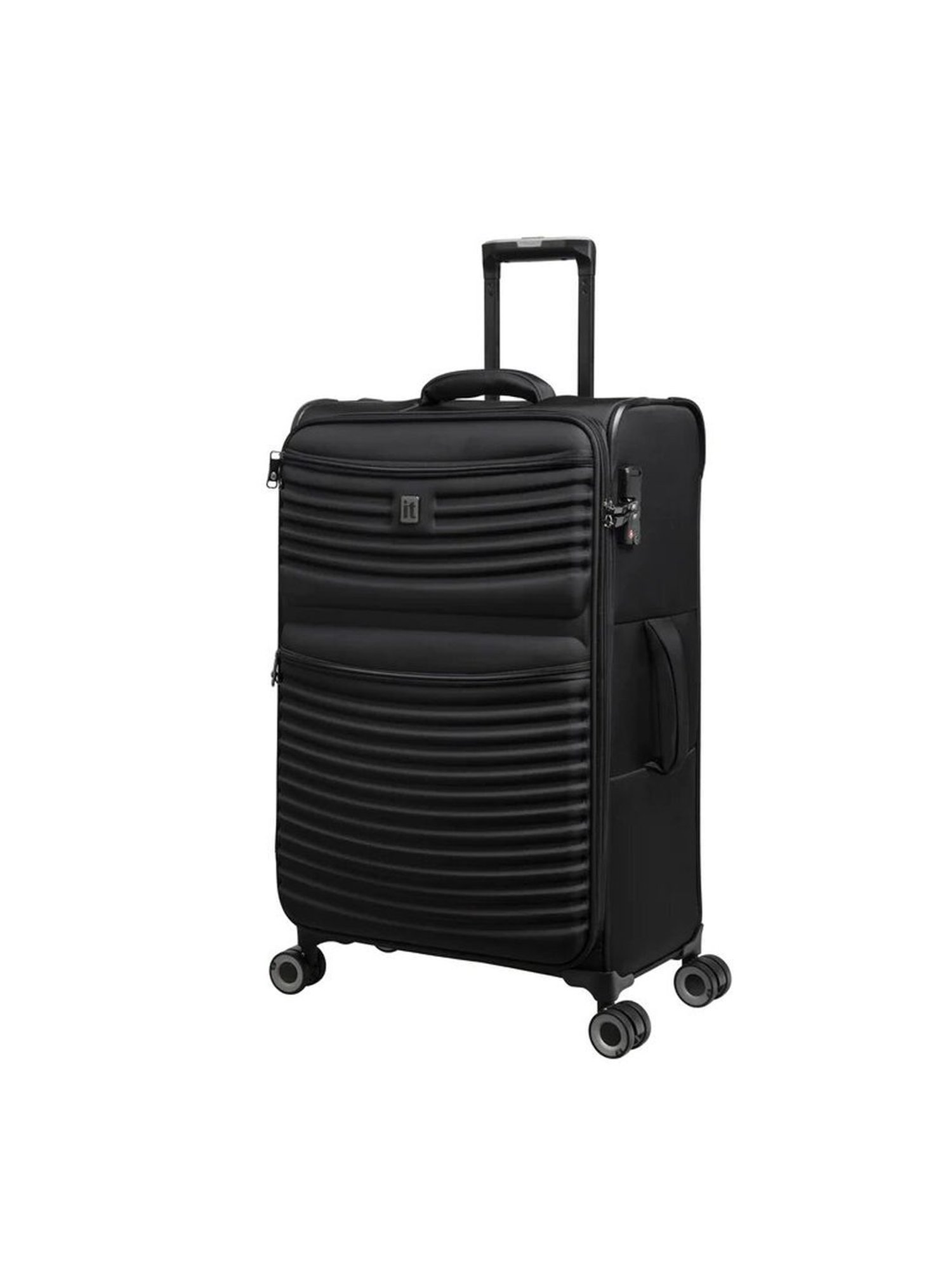 it luggage Precursor Black Combo-24 & 20 inches Expandable Soft Case Luggage Trolley with TSA Lock