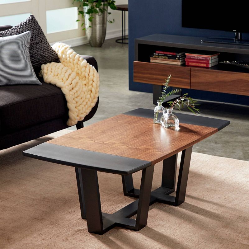 Contemporary Walnut Veneer Coffee Table Walnut Brown - Venus Williams Collection