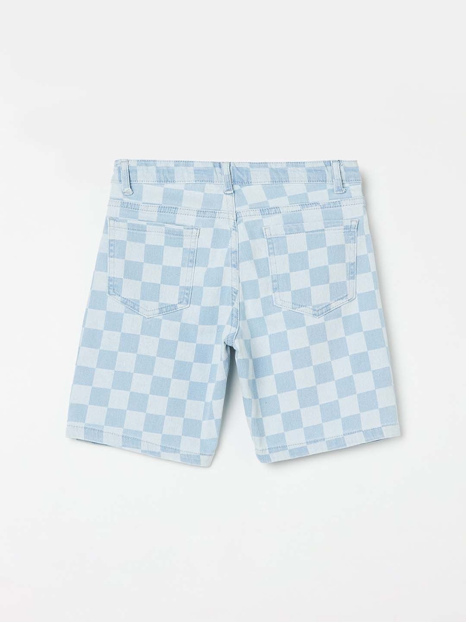 Fame Forever by Lifestyle Kids Blue Cotton Chequered Shorts