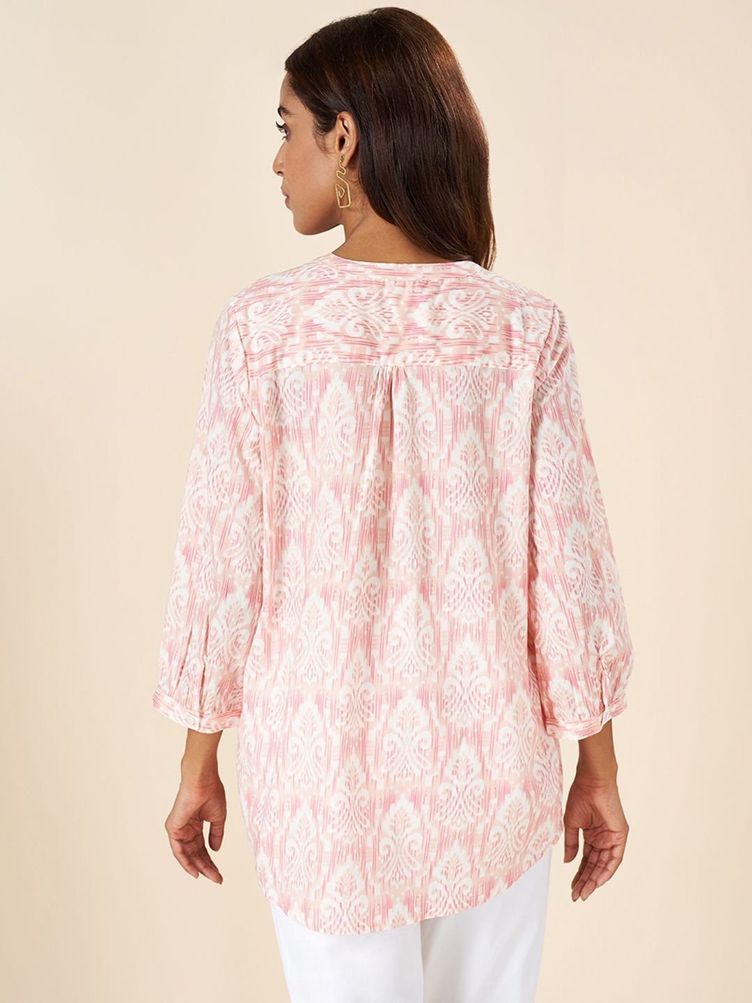 Akkriti by Pantaloons Blush Pink Cotton Printed Tunic